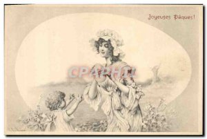 Old Postcard Fantaisie Child Easter