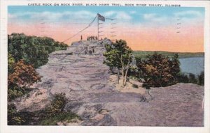 Illinois Rock River Valley Castle Rock On Rock River Black Hawk Trail 1939