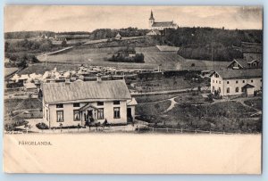 Västra Götaland Sweden Postcard View of Town of Färgeland c1905 Antique Unposted