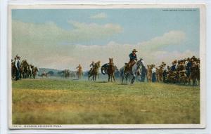 Navajo Chicken Pull Native American Indian Rodeo Sport Game 1910c postcard