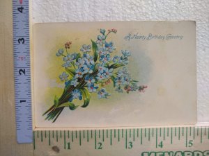 Postcard A Hearty Birthday Greeting with Flowers Embossed Art Print