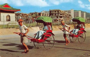 Hong Kong China Richshaw Pullers Vintage Postcard JF685597