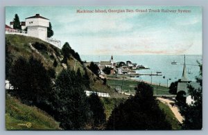 MACKINAC ISLAND CANADA GEORGIAN BAY GRAND TRUNK RAILWAY SYSTEM ANTIQUE POSTCARD