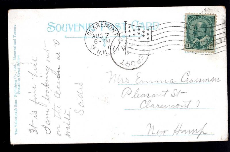 Nova Scotia The Sentinel near Yarmouth Light pm1907 Pub Valentine & Sons ~ Und/B