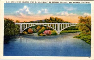 Postcard BRIDGE SCENE Between Kingsport & Johnson City Tennessee TN AO6992