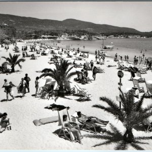 1960 Palma Nova Mallorca Spain RPPC Postcard Beach Resort Sunbathers Casa Planas