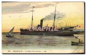 Old Postcard Boat Marseille The departure of & # 39un mail
