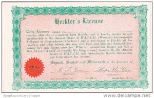 Humour Heckler's License Card