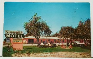 Florida STA-A-WILE MOTEL Winter Haven Fl 1950s Postcard I3