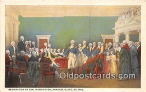 Resignation of Gen Washington Annapolis, Dec 23, 1783 Patriotic Unused 