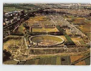 Postcard Amphitheatre and the excavations from the craft, Pompei, Italy