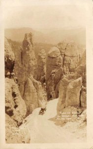 RPPC Among the Needles SYLVAN LAKE, SD Needles Road c1910s Vintage Postcard