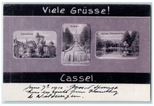 c1910 Best Regards! Kassel Germany Multiview Posted Antique Postcard