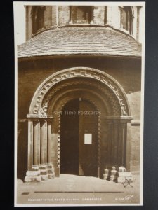 Cambridge: DOORWAY TO THE ROUND CHURCH Old RP Postcard By Walter Scott 140515