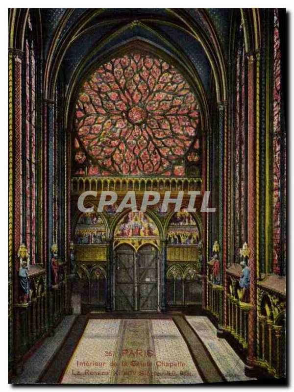 Old Postcard Paris Interior of the Sainte Chapelle