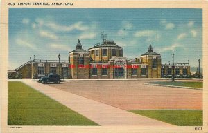 OH, Akron, Ohio, Airport Terminal, 1939 PM, Tichnor Bros No 61373