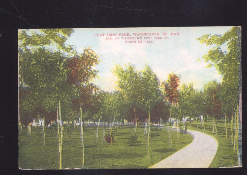 WATERTOWN SOUTH DAKOTA FLAT IRON PARK ANTIQUE VINTAGE SD POSTCARD