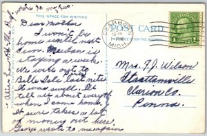 Detroit Michigan 1936 Postcard Hotel Statler