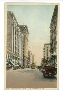 CA - Los Angeles. Spring Street South at 4th ca 1907