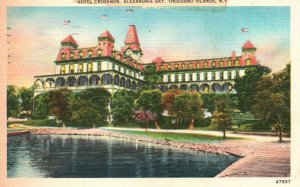 Vintage Postcard 1949 View Hotel Crossmon Alexandria Bay Thousand Islands N.Y.