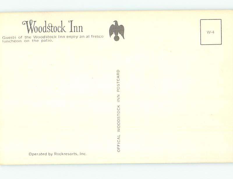 Unused Pre-1980 WOODSTOCK INN OUTDOOR RESTAURANT Woodstock Vermont VT L1468