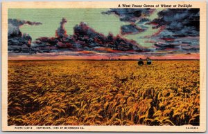 TX-Texas, Ocean Of Wheat Field at Twilight, Bread Basket Of America, Postcard