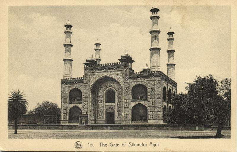 india, AGRA, The Gate of Sikandra Tomb of Akbar the Great (1910s)