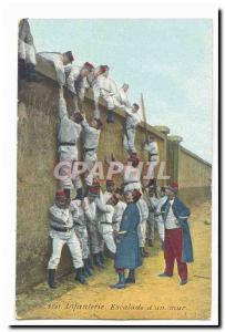 Postcard Old Army Infaterie dun Climbing Wall (Saint Dizier Textile clothing ...