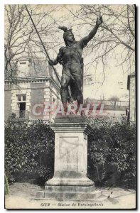 Postcard Old Gien Statue of Vercingetorix