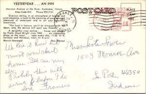 Kankakee, IL Illinois  YESTERYEAR RESTAURANT~Frank Lloyd Wright Design  Postcard