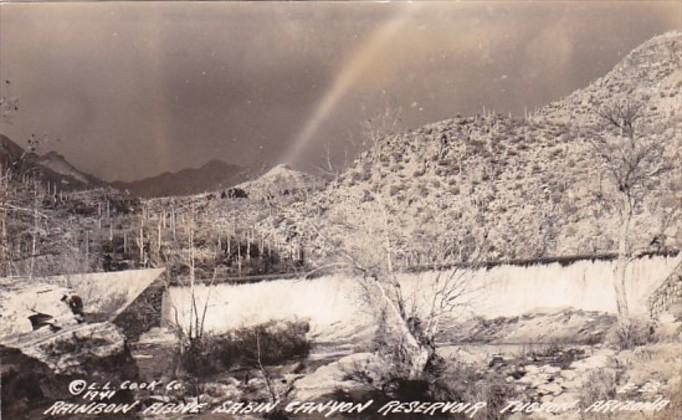 Arizona Tucson Rainbow Above Sabin Canyon Reservoir Real Photo