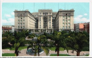 US Grant Hotel San Diego California Vintage Postcard C052