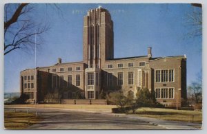 Postcard Denver Colorado CO University Library Brick Tower 1950s Chrome View