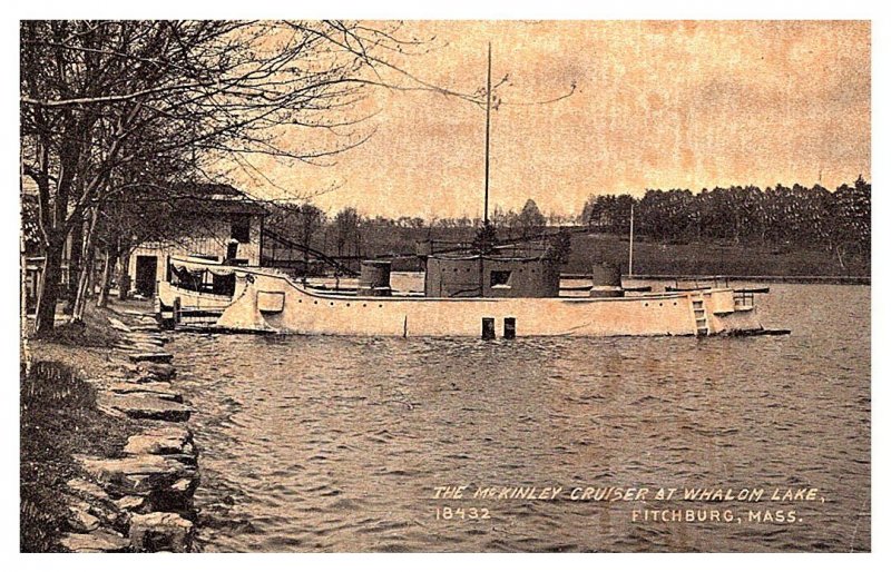 Massachusetts Fitchburg   The McKinley Cruiser on Lake in Whalom Park