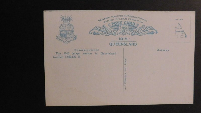 Mint Postcard Australia Queensland 1915 Grape Picking Roma WQ
