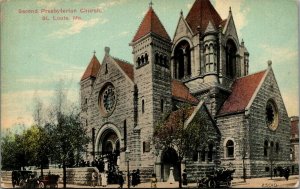 St Louis Missouri~2nd Presbyterian Church~Congregants Leave Service~Auto~c1910 