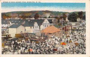 E65/ Wheeling West Virginia Postcard c1910 Ohio County Fair Crowd Autos Pool