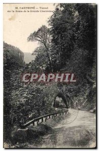 Old Postcard Dauphine Tunnel on Route Grande Chartreuse