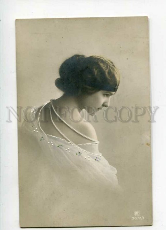 3108352 Semi-Nude BELLE Girl LADY Vintage PHOTO 1913 year RPPC