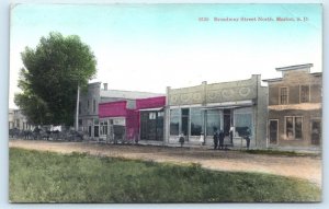 MARION, SD South Dakota ~ BROADWAY STREET SCENE  c1910s Turner County Postcard