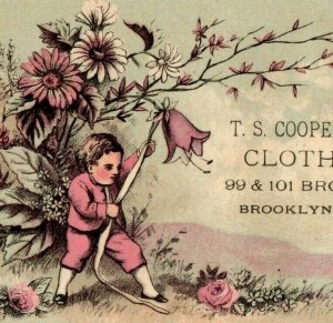 1880s T.S. Cooper Spring Clothing Tiny Boy Big Flowers P225