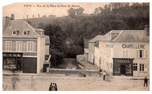 Poix vue de la Place et Pont St.Martin