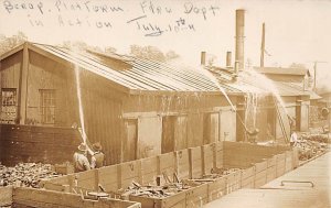 Platform Fire Department in Action Fire Related Unused real photo, writing on...