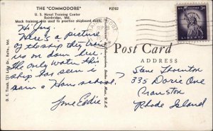 Bainbridge MD Maryland Commodore Naval Training Ship c1950-60s Vintage Postcard