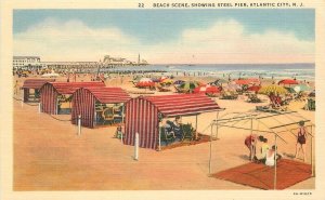 Postcard New Jersey Atlantic City Beach Scene Steel Pier Miller Teich 23-2617 