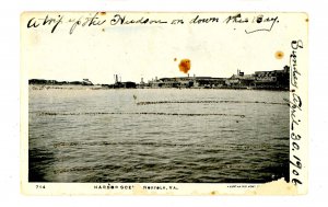 VA - Norfolk. Harbor Scene ca 1906  (stains, damage)