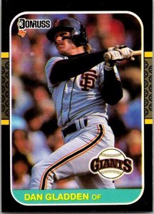 1986 Donruss Baseball Card Dan Gladden San Francisco Giants sk12396