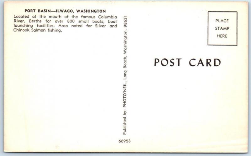 ILWACO, Washington WA   PORT BASIN Columbia River   Postcard