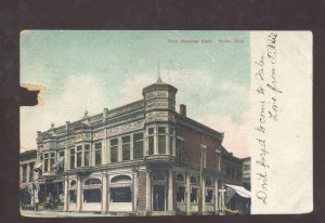 NILES OHIO DOWNTOWN FIRST NATIONAL BANK 1907 YOUNGSTOWN OH. VINTAGE POSTCARD