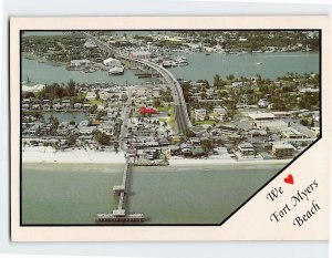 Postcard Aerial View Fort Myers Beach Florida USA